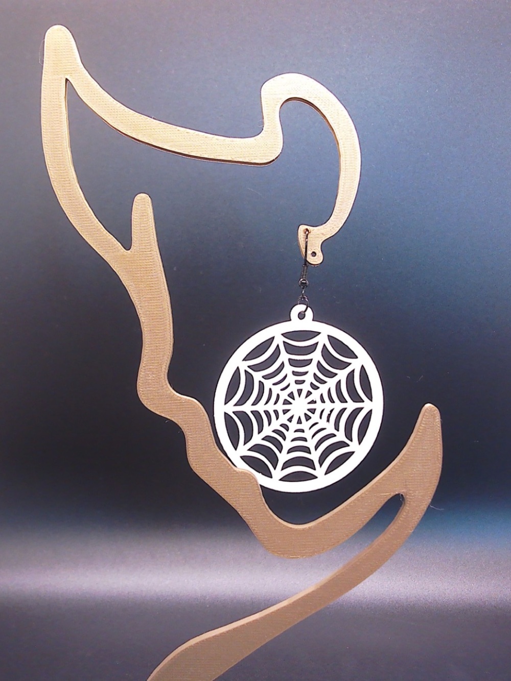 Halloween White Spiderweb Earrings
